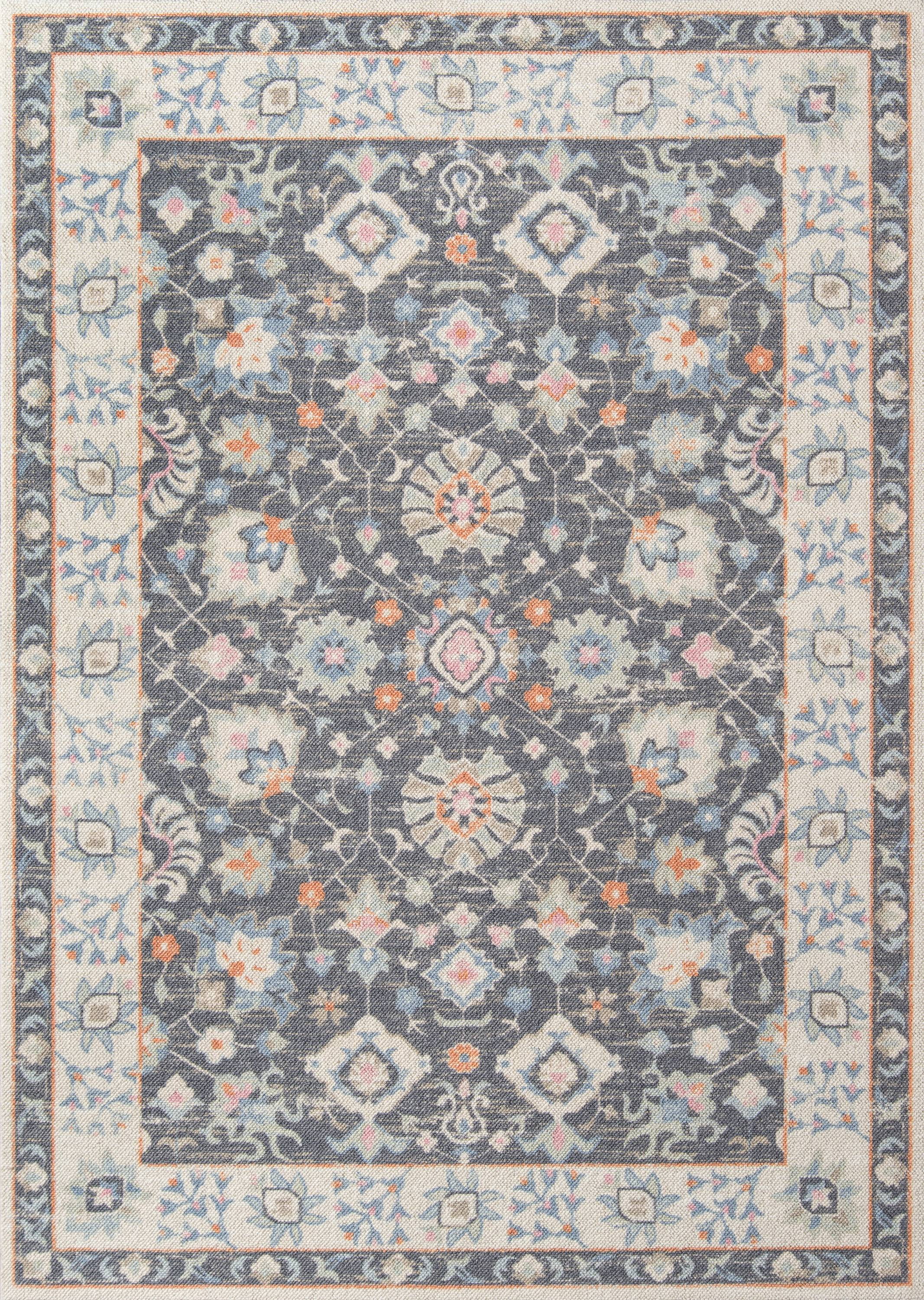 Momeni Anatolia Machine Made Wool and NylonCharcoal Area Rug 2' X 3'