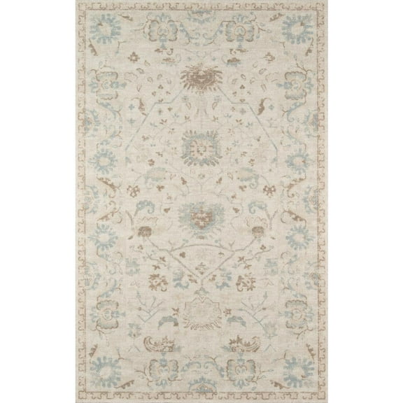 Momeni Anatolia Wool and Nylon Machine Made Beige Area Rug 5'3" X 7'6"