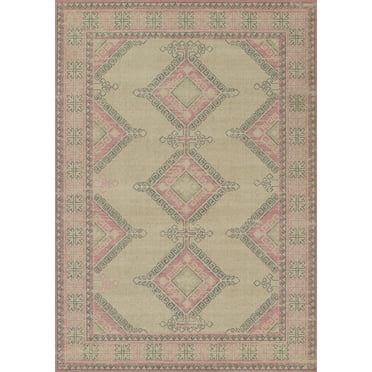 Momeni Anatolia Wool and Nylon Medallion Pink Area Rug 2'3" X 7'6" Runner