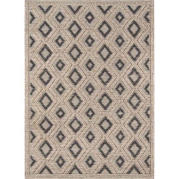 Momeni Andes Hand Woven Wool and Viscose Beige Area Rug 3' X 5'