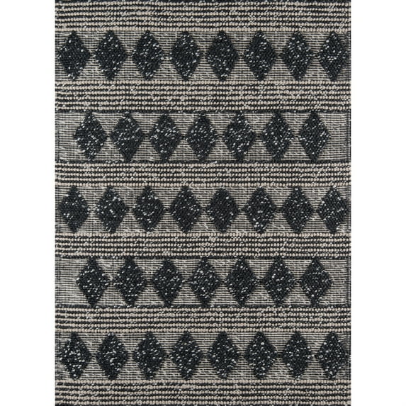 Momeni Andes Hand Woven Wool and Viscose Charcoal Area Rug 2' X 3'