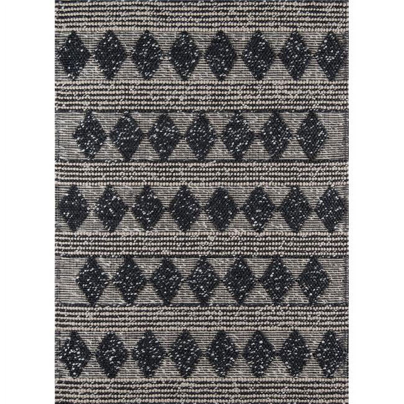 Gray Geometric Tufted Wool and Viscose Area Rug 8' x 10'