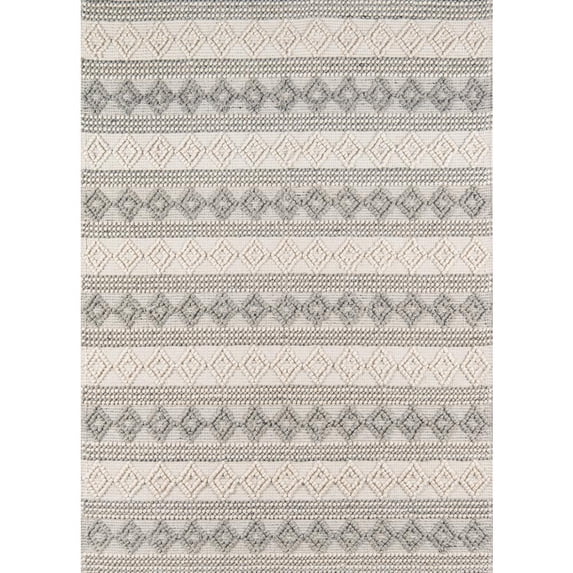 Momeni Andes Hand Woven Wool and Viscose Contemporary Geometric Area Rug. 8'9" x 11'9" 9' x 12' Indoor Rectangle