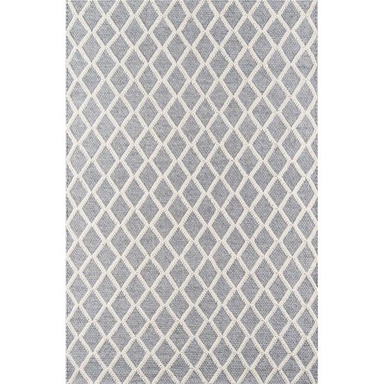 Gray Geometric Wool and Viscose Handmade 2' x 3' Area Rug