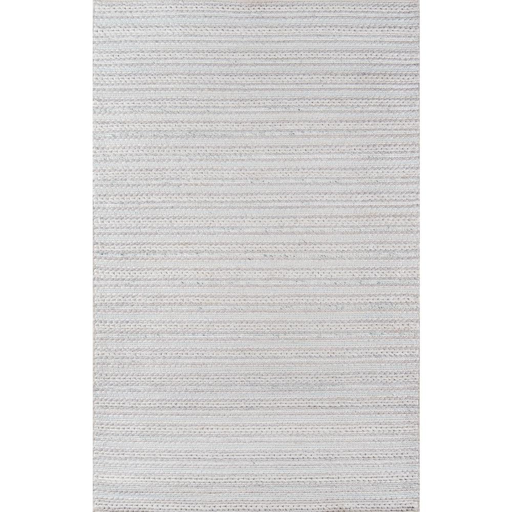 Handmade Light Gray Wool and Viscose Striped Accent Rug 2' x 3'