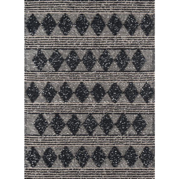 Momeni Andes Hand Woven Wool and Viscose Charcoal Area Rug 3' X 5'