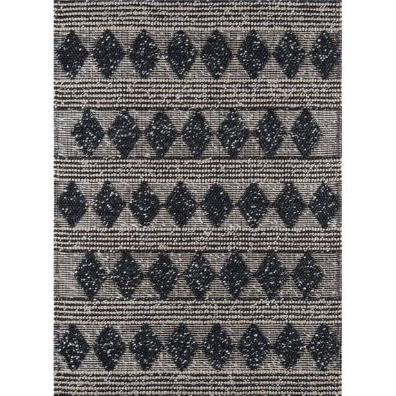 Momeni Andes Hand Woven Wool and Viscose Charcoal Area Rug 6' X 9'