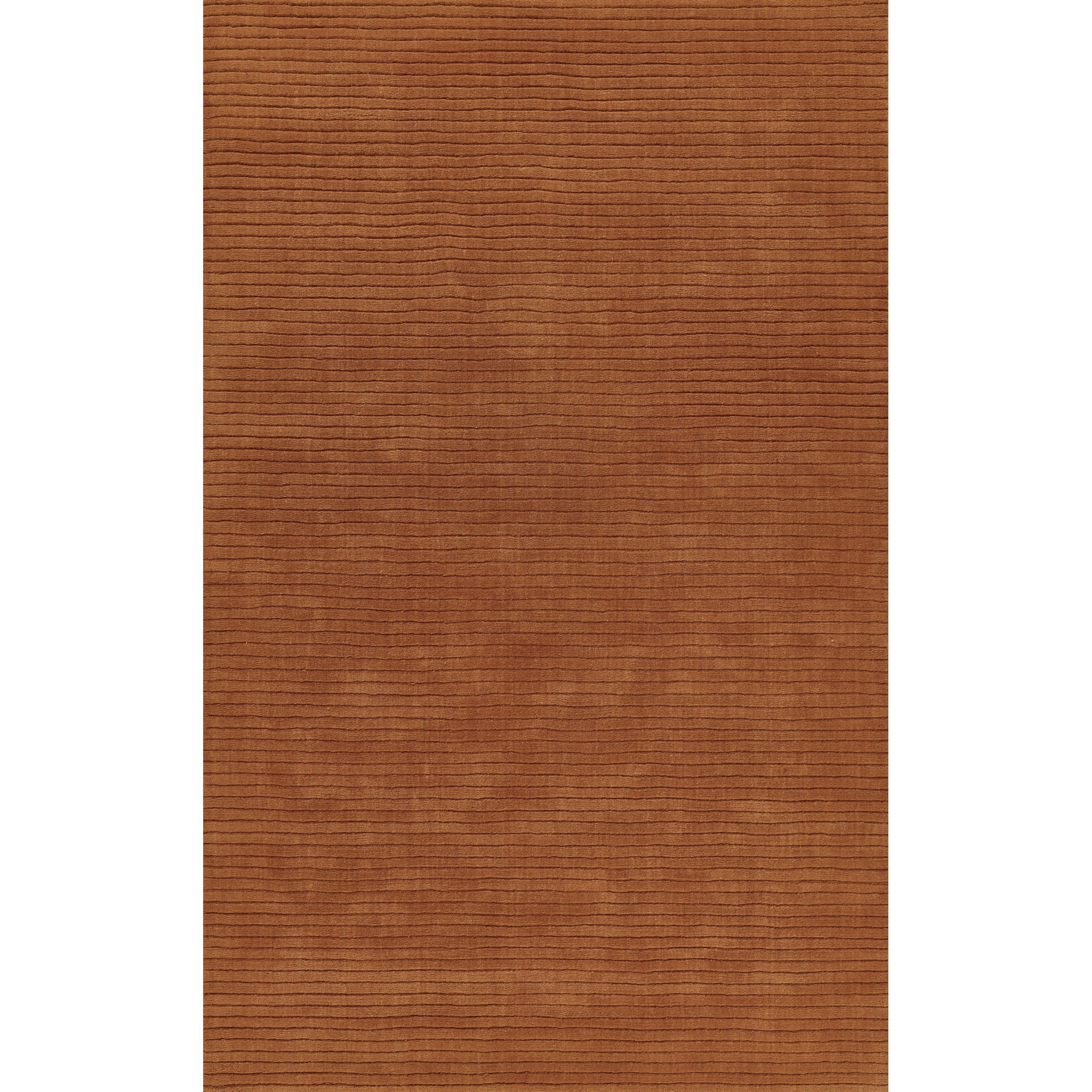 Rust Rectangular Hand Loomed Wool Area Rug 5' x 8'