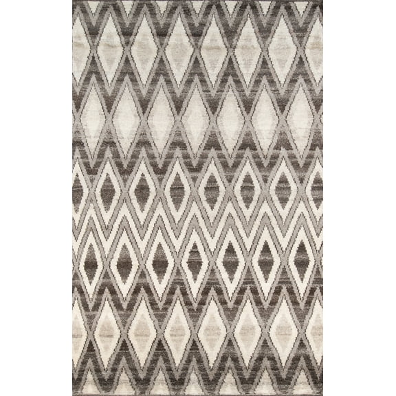 Momeni Atlas Hand Knotted Wool Geometric Area Rug 3'6" x 5'6" 4' x 6' Indoor, Handmade Ivory Southwestern
