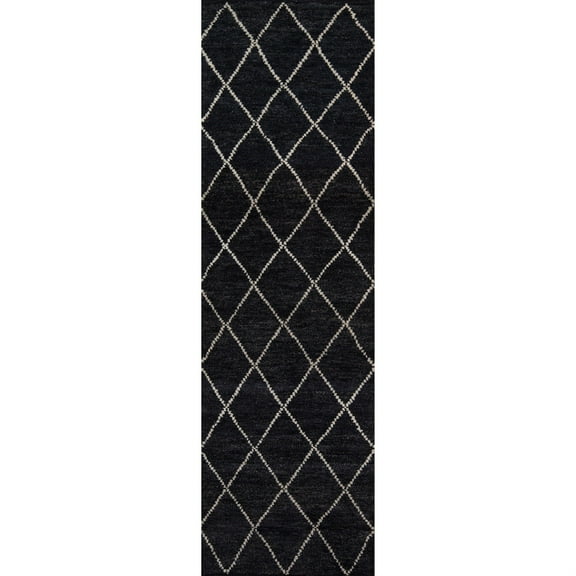 Momeni Atlas Wool Hand Knotted Charcoal Area Rug 2'3" X 8'