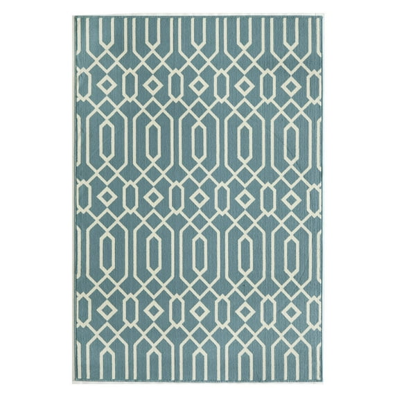 Momeni Baja Area Rug, Blue, 5'3" X 7'6"