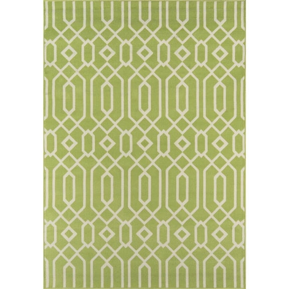 Momeni Rugs , Baja Collection Contemporary Indoor & Outdoor Area Rug, Easy to Clean, UV protected & Fade Resistant, 5'3" x 7'6", Green