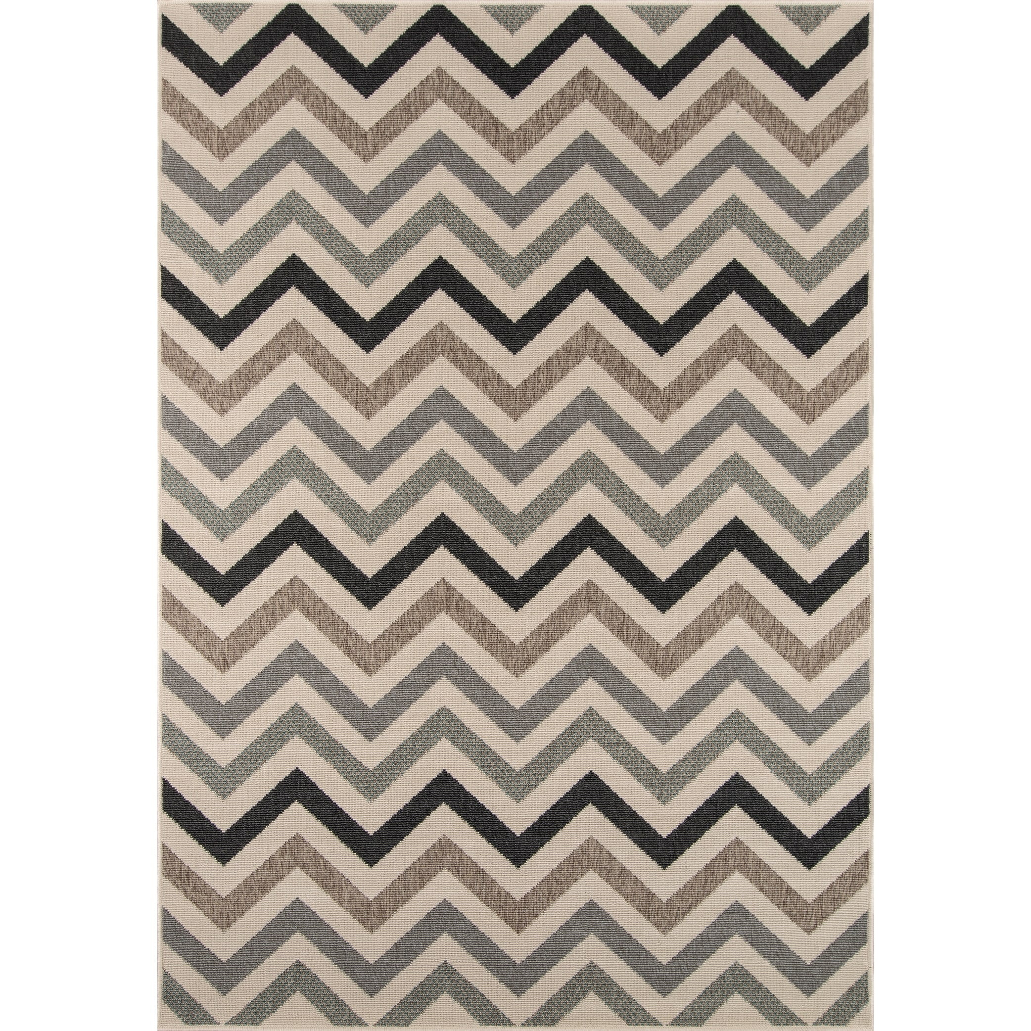 Sage Chevron Flat Woven Indoor/Outdoor Rug 5'3" x 7'6"