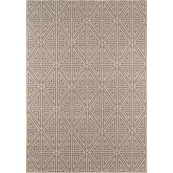 Momeni Rugs , Baja Collection Contemporary Indoor & Outdoor Area Rug, Easy to Clean, UV protected & Fade Resistant, 6'7" x 9'6", Taupe