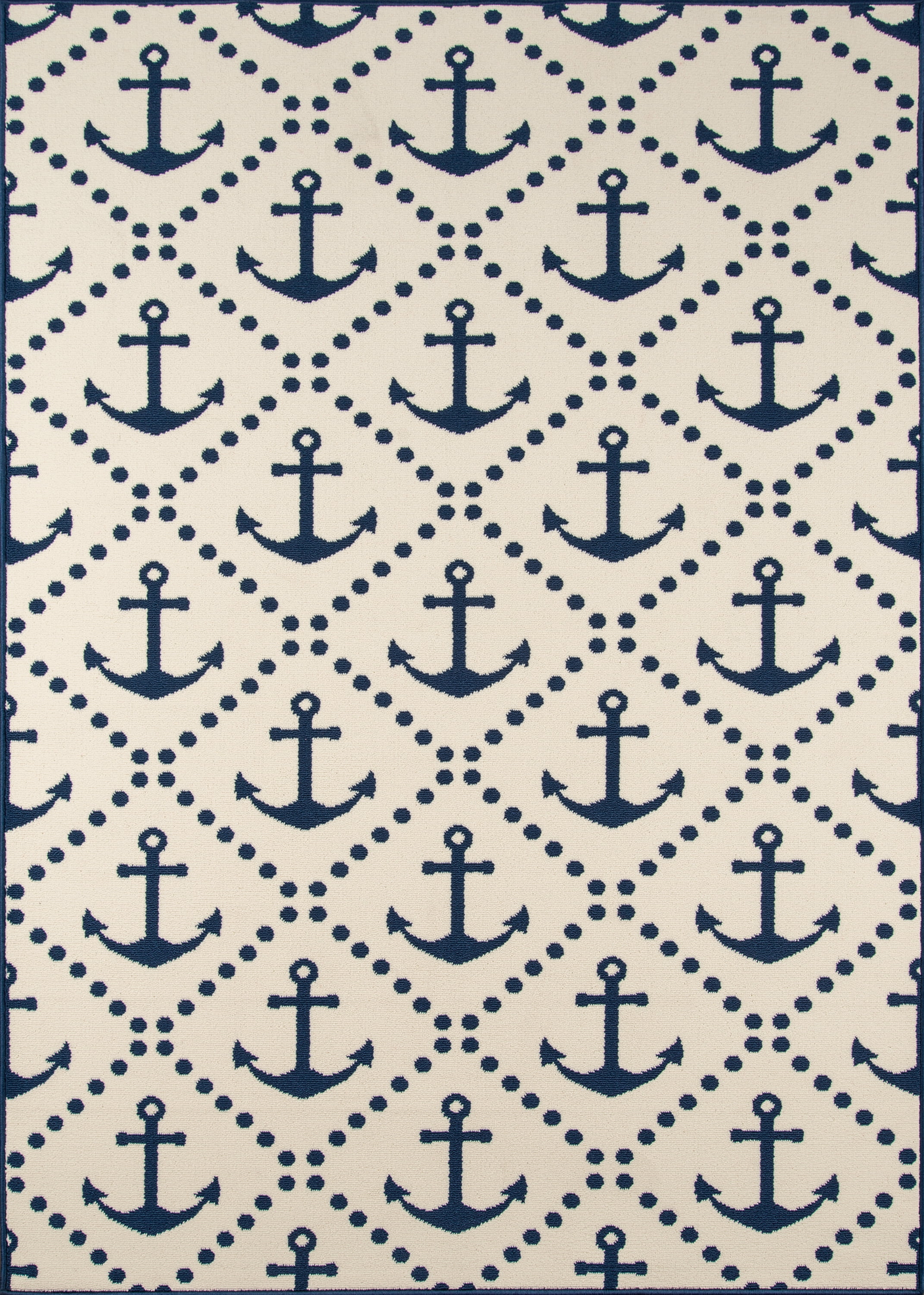 Ivory Nautical Charm 5'3" x 7'6" Synthetic Area Rug