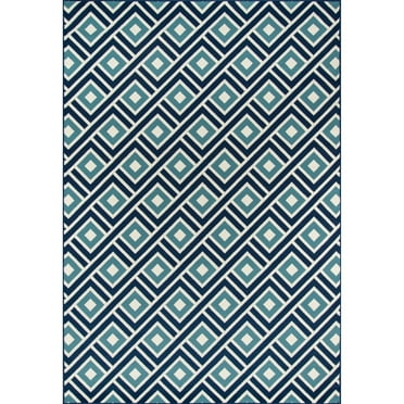 Momeni Baja Area Rug, Blue, 5'3" X 7'6"
