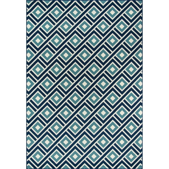 Momeni Baja Area Rug, Blue, 5'3" X 7'6"