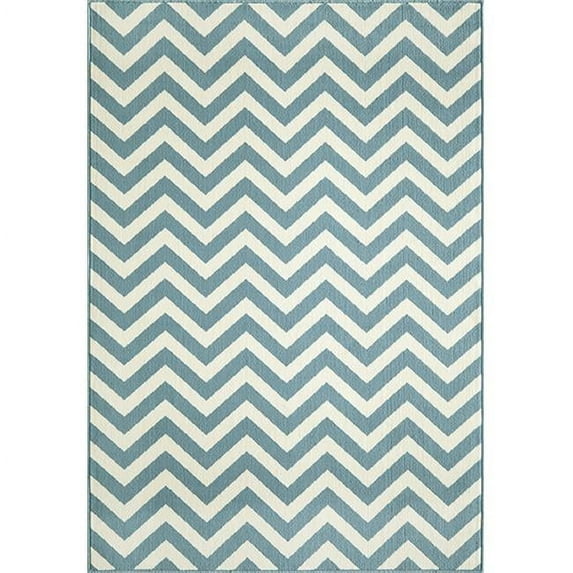 Momeni Baja Area Rugs Indoor/Outdoor Graphic Blue Area Rug, 8' x 13