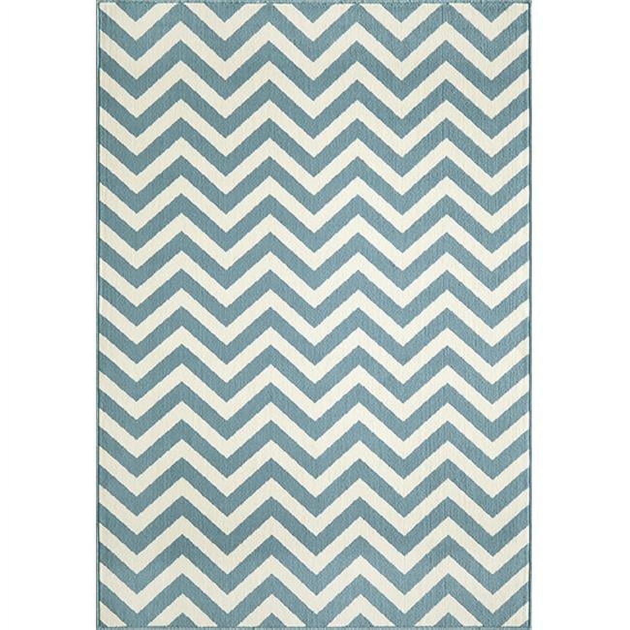 Blue Rectangular Synthetic Stain-Resistant Flat Woven Area Rug