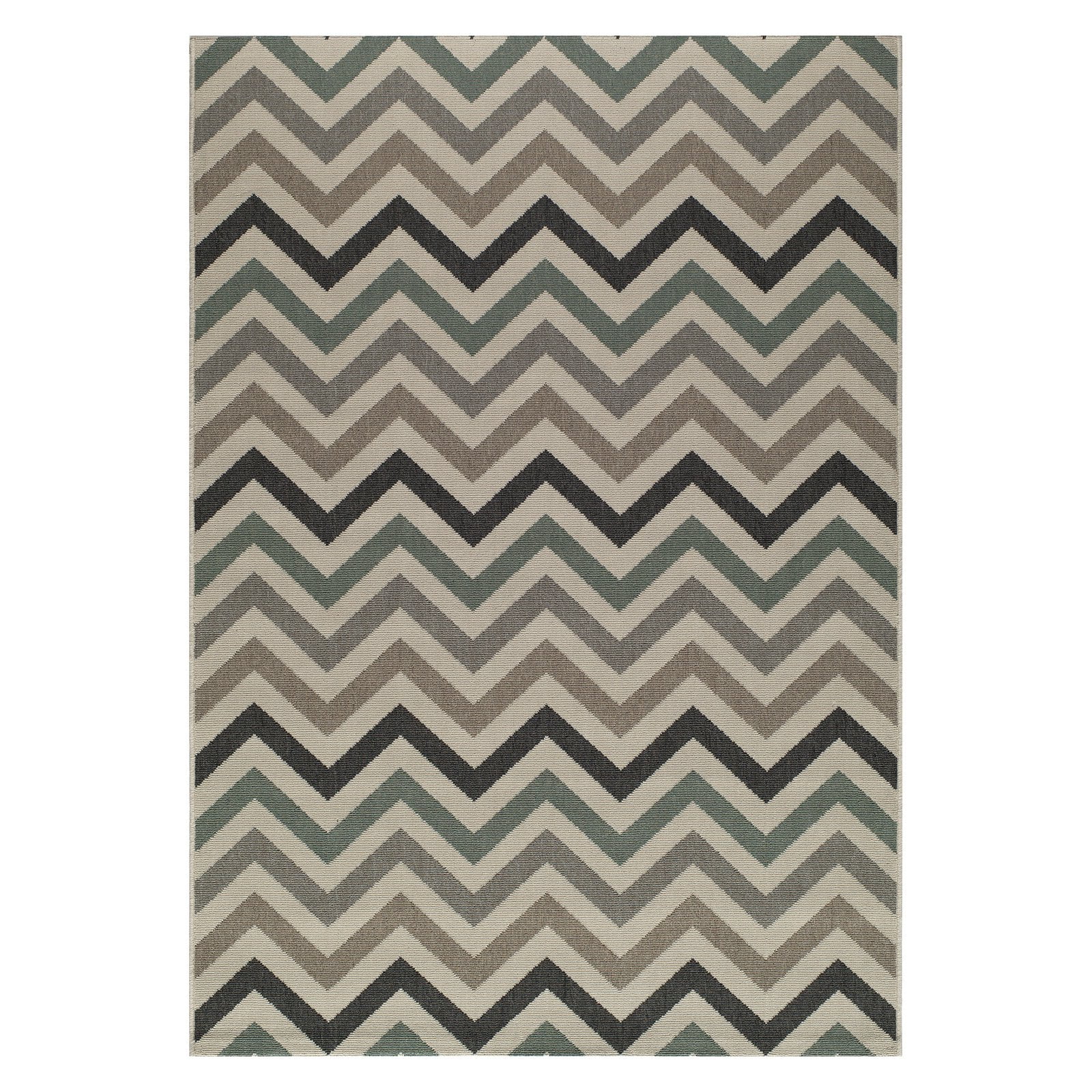 Sage Chevron Synthetic 3'11" x 5'7" Easy-Care Area Rug