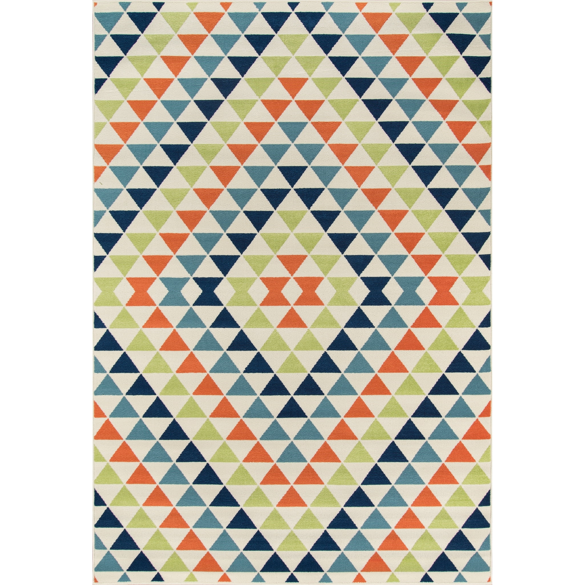 Multicolor Synthetic Diamond Pattern Rectangular Rug 4' x 6'