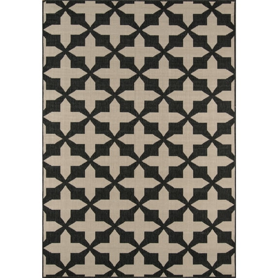 Momeni Baja Crisscross Charcoal Indoor/Outdoor Area Rug Charcoal