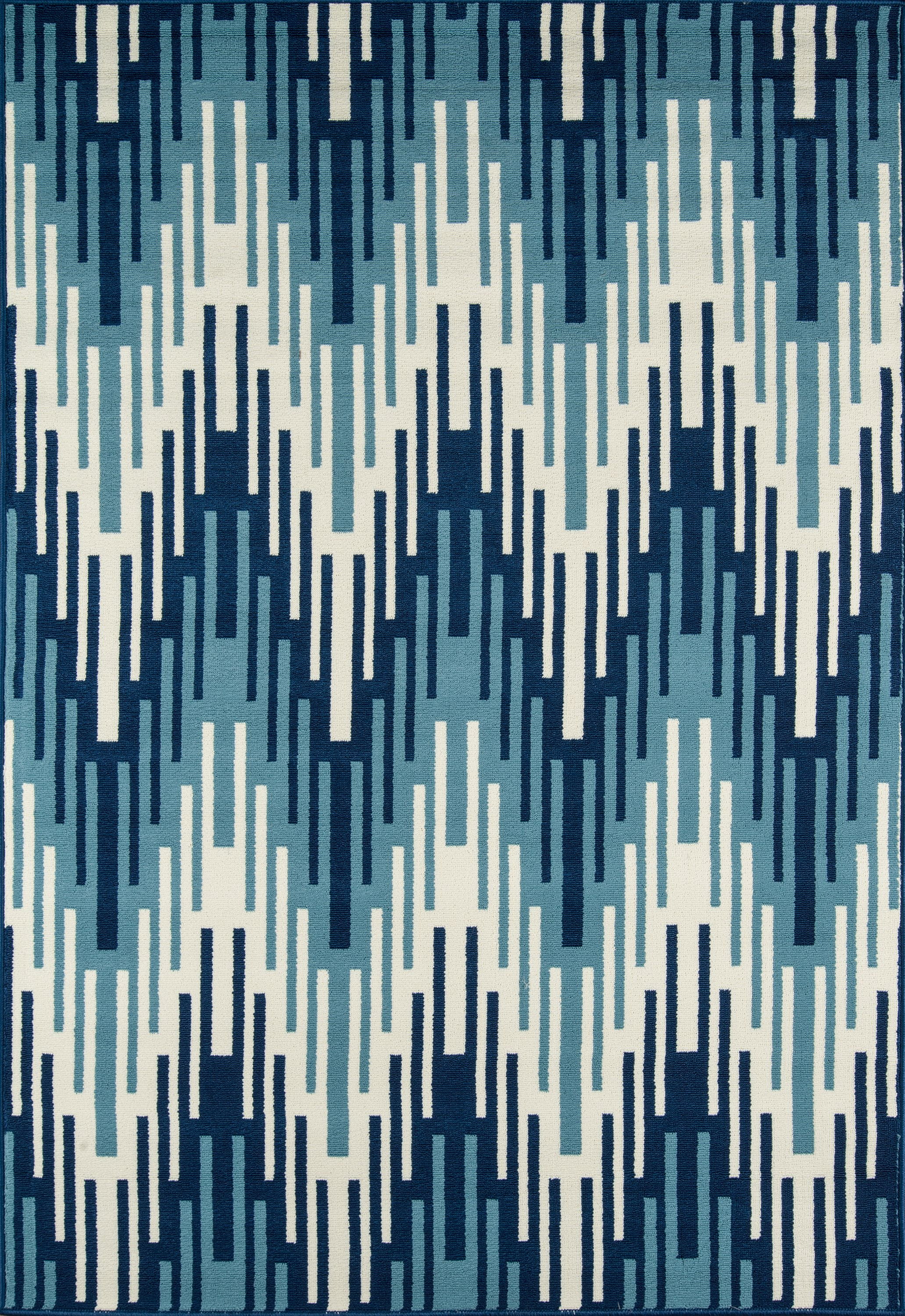 Baja Blue and White Chevron 2'x3' Synthetic Area Rug