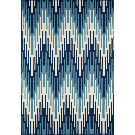 Momeni Rugs , Baja Collection Contemporary Indoor & Outdoor Area Rug, Easy to Clean, UV protected & Fade Resistant, 5'3" x 7'6", Blue