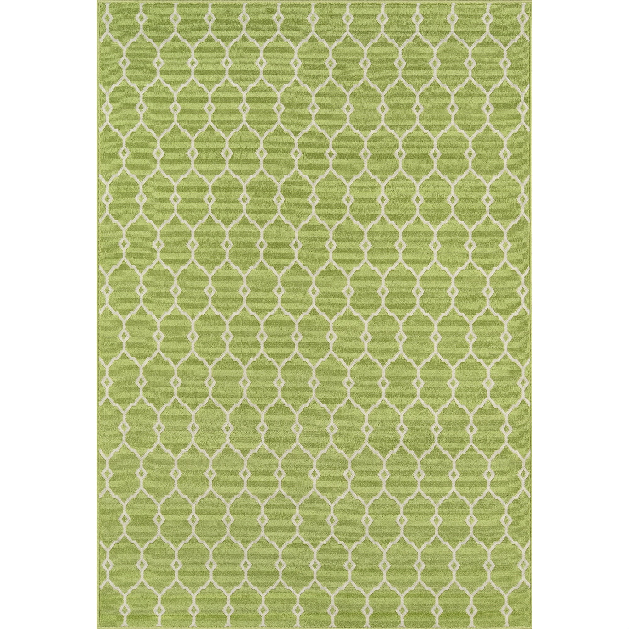 Green Geometric Rectangular Indoor/Outdoor Rug 5'3" x 7'6"