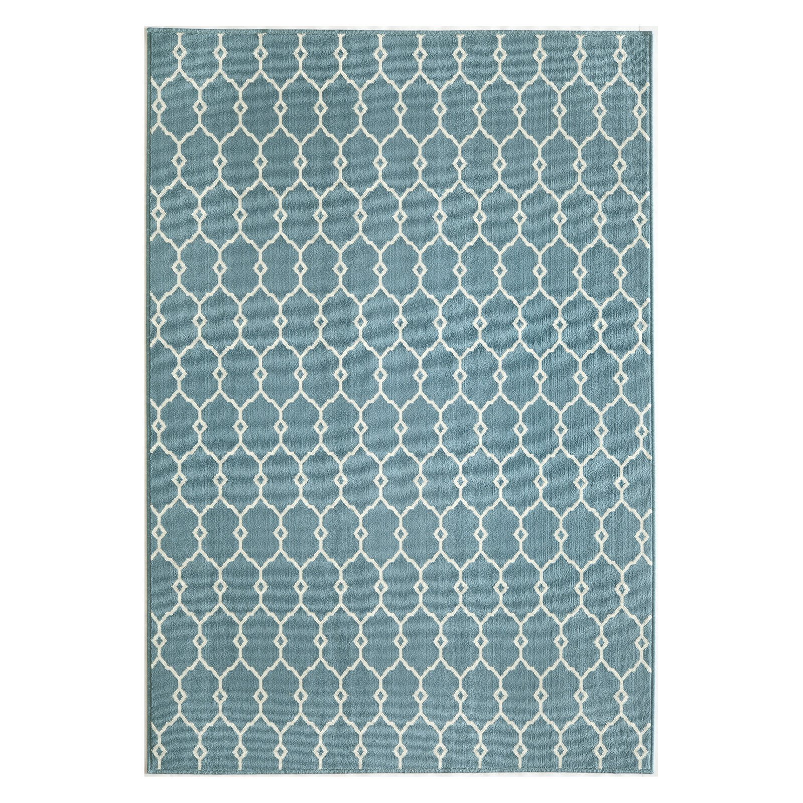 Trellis Charm Blue Synthetic Rectangular 5'3" x 7'6" Area Rug