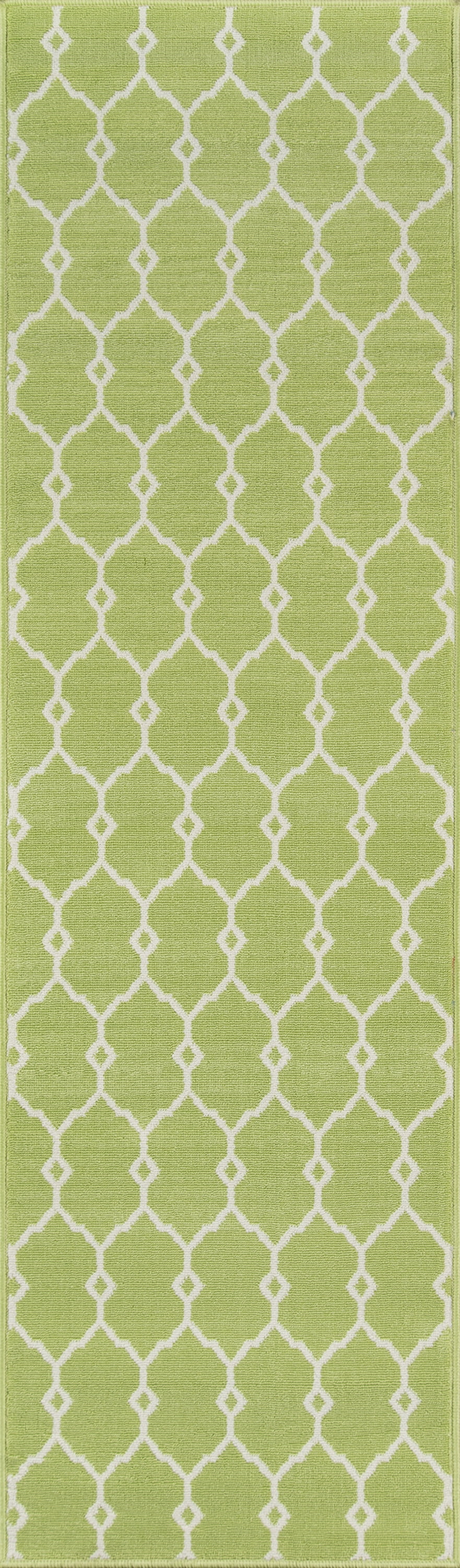 Luxe Green Polypropylene Indoor/Outdoor Runner Rug, 2'3" x 7'6"