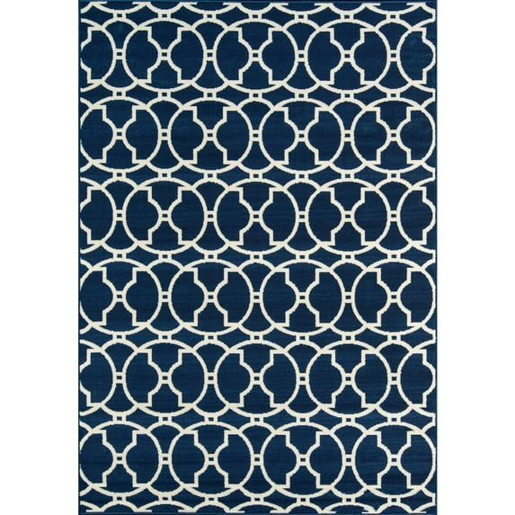 Momeni  Baja Moroccan Tile Orange Indoor/Outdoor Area Rug. - 8'6" x 13' Navy 2'3" x 4'6" Geometric 2' x 3' Indoor,Outdoor,Accent