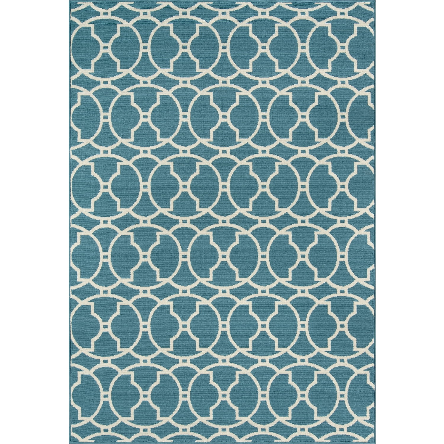 Verdana Blue Rectangular Easy-Care Outdoor Rug