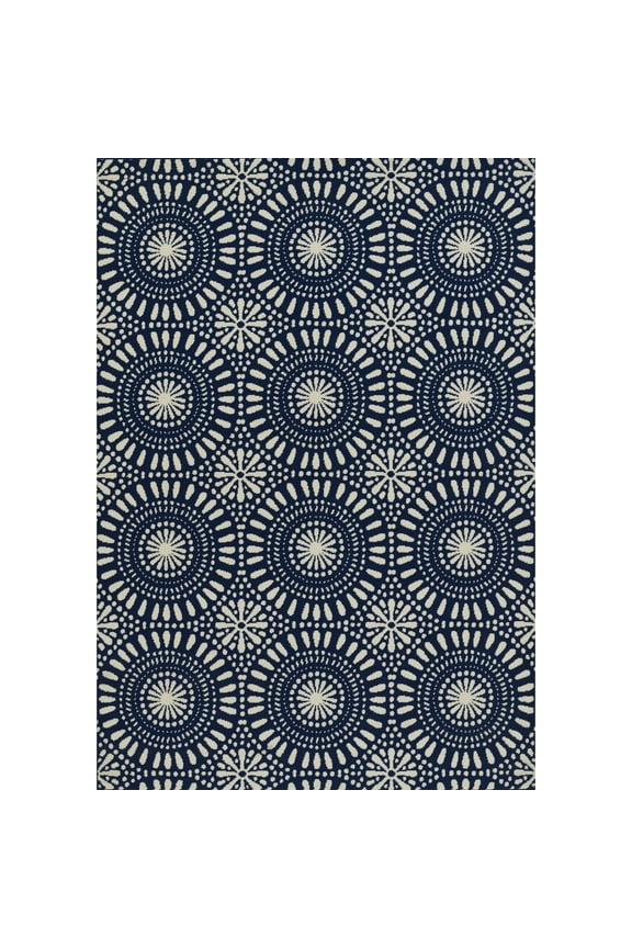 Baja Navy Indoor Outdoor Rug 3'11" X 5'7"