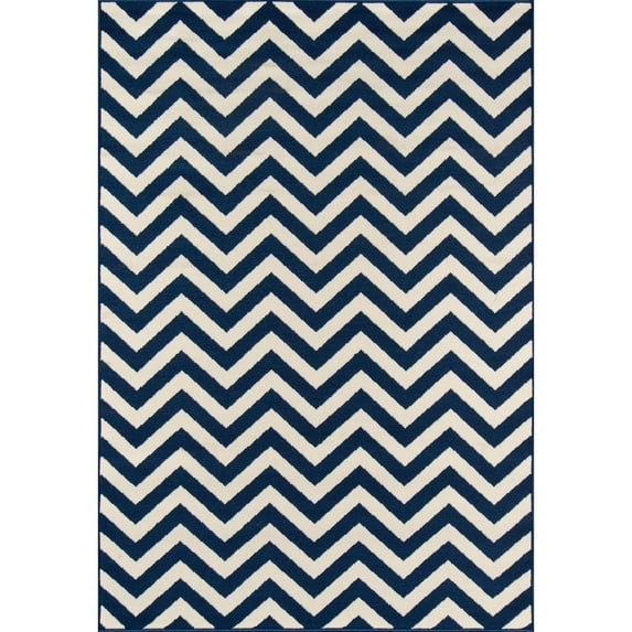 Momeni Rugs , Baja Collection Contemporary Indoor & Outdoor Area Rug, Easy to Clean, UV protected & Fade Resistant, 7'10" x 10'10", Navy Blue