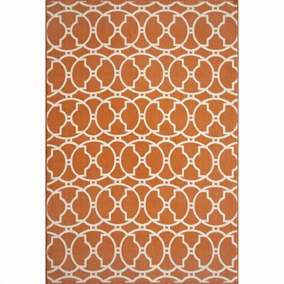 Momeni Rugs , Baja Collection Contemporary Indoor & Outdoor Area Rug, Easy to Clean, UV protected & Fade Resistant, 5'3" x 7'6", Orange