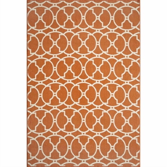 Momeni Rugs , Baja Collection Contemporary Indoor & Outdoor Area Rug, Easy to Clean, UV protected & Fade Resistant, 5'3" x 7'6", Orange