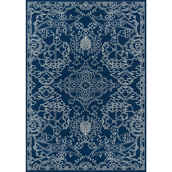 Momeni Baja Polypropylene Machine Made Indoor Outdoor Rug (3'11" X 5'7" - Blue)