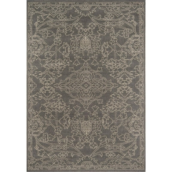 Momeni Baja Polypropylene Machine Made Indoor Outdoor Rug Grey