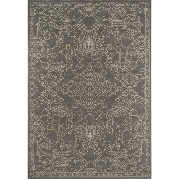Momeni Baja Polypropylene Machine Made Indoor Outdoor Rug Grey