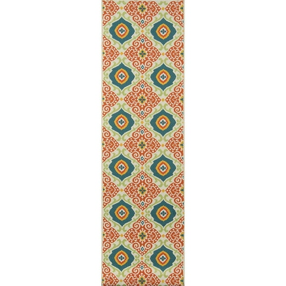 Momeni Baja Polypropylene Machine Made Multi Indoor Outdoor Rug 2'3" X 7'6"