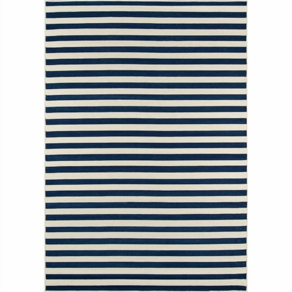 Momeni Baja Stripe Indoor Outdoor Rug Navy 2'3" x 4'6"