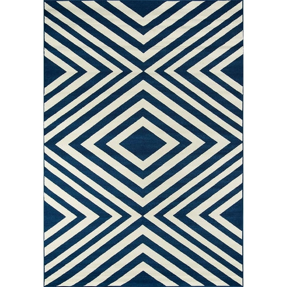 Momeni Baja Zig Zag Navy Indoor Outdoor Rug 1'8" X 3'7"