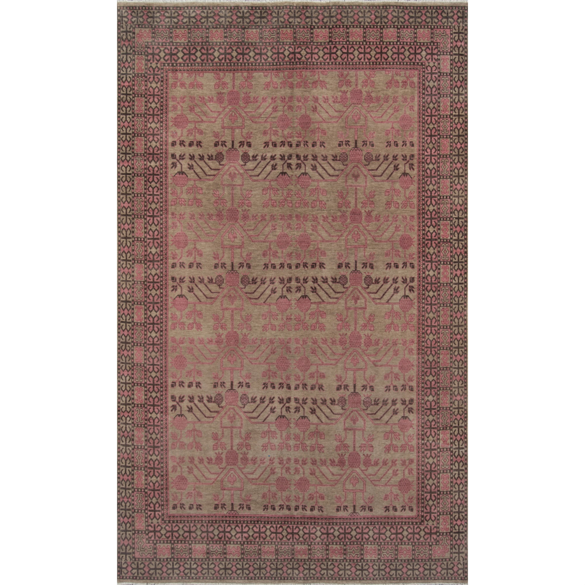 Gray Hand-knotted Wool Rectangular 9' x 12' Area Rug