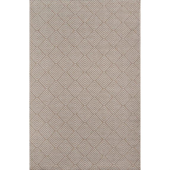 Momeni Como Contemporary Geometric Indoor Outdoor Rug Beige 2'7" x 7'6" 8' Runner Indoor,Outdoor,Runner Brown Rectangle,Runner