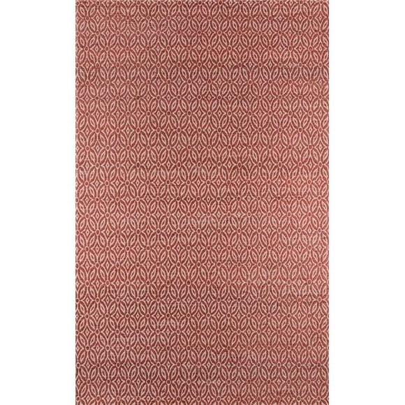 Momeni Bengal Floral and Geometric Transitional Area Rugs, Red/Off-White, 36" x 24"