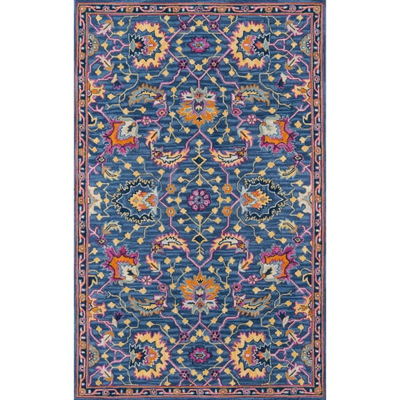 Momeni Traditional Rectangle Area Rug, Blue, 5' X 8'