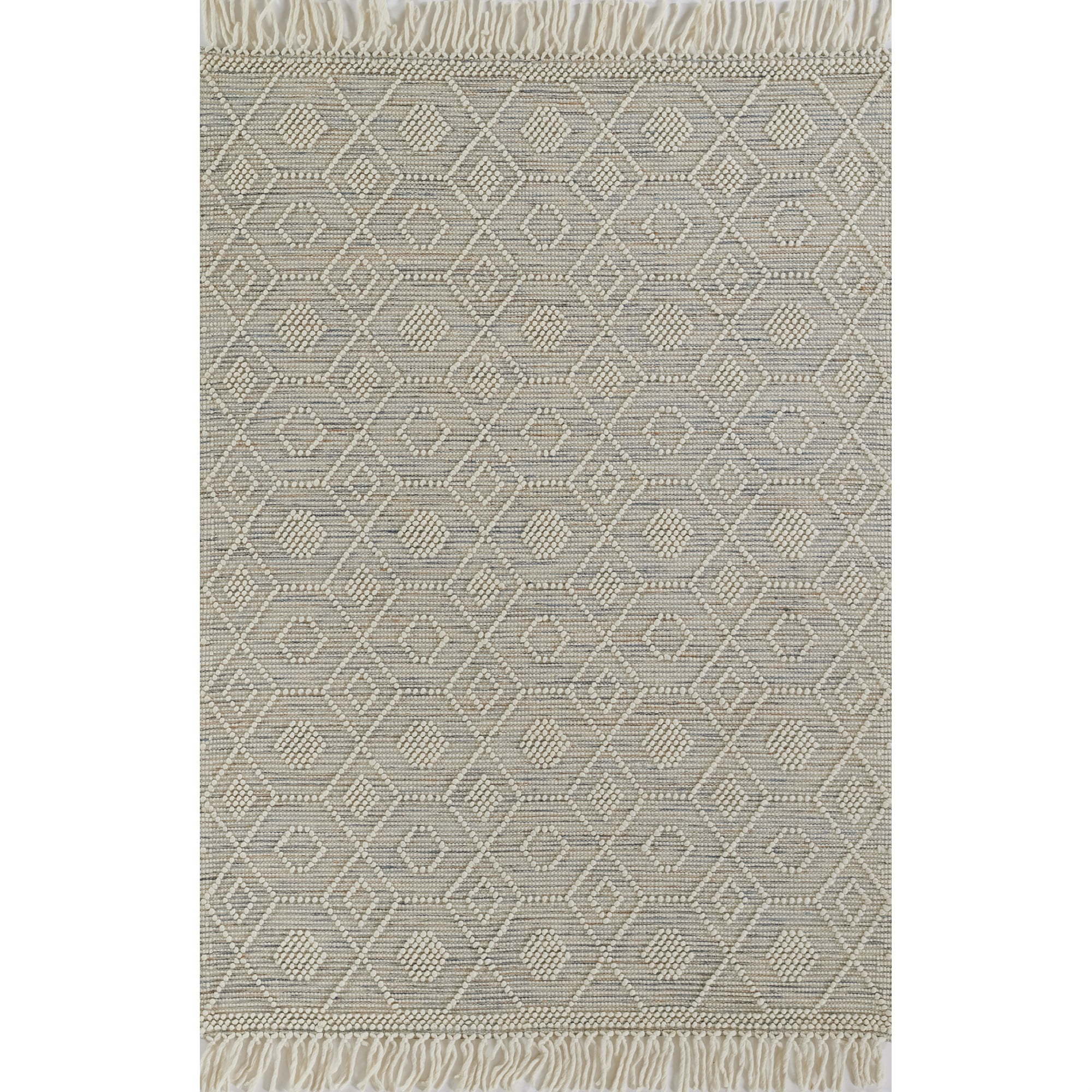 Handwoven Gray Geometric Wool Small Rug 2' x 3'