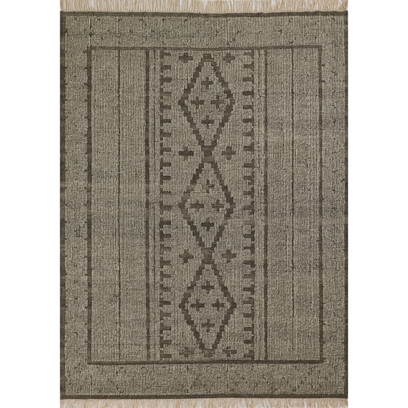 Momeni Bristol Hand Woven Wool and Cotton Geometric Natural Area Rug 3'6" X 5'6"