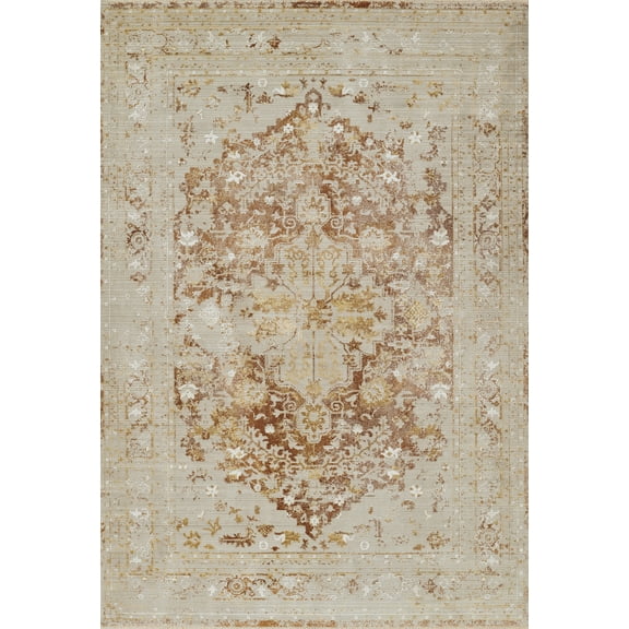Momeni Cambridge Viscose and PES Medallion Copper Area Rug 2'2" X 7'6" Runner